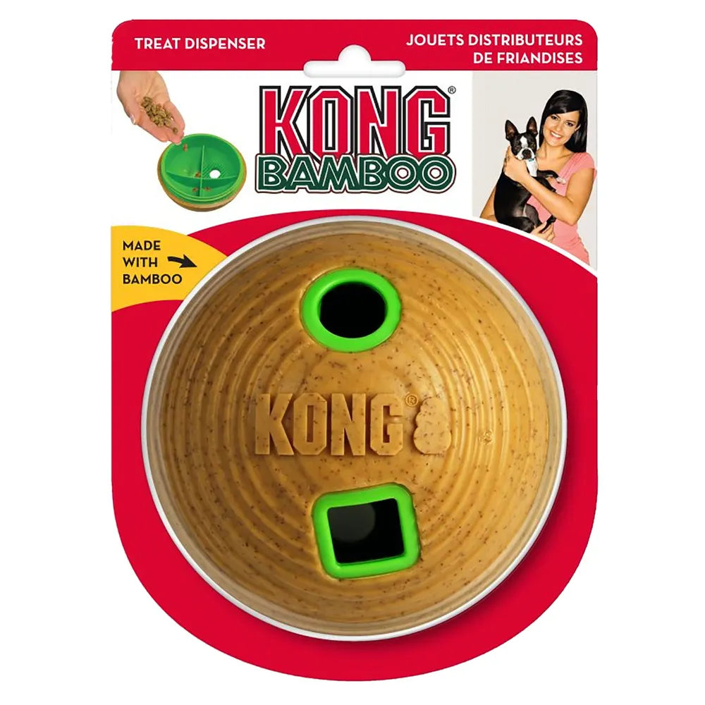 KONG Bamboo Feeder Ball – Tyst och smart belöningsboll Ø12 cm 🎲🐶