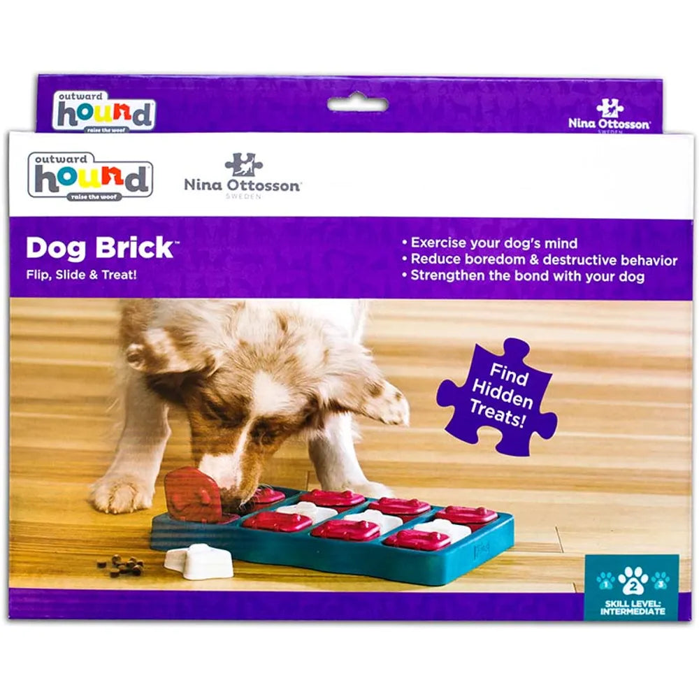 Nina Ottosson Dog Brick Plast – Aktiveringsspel för Hund (Nivå 2) 🧠🔓