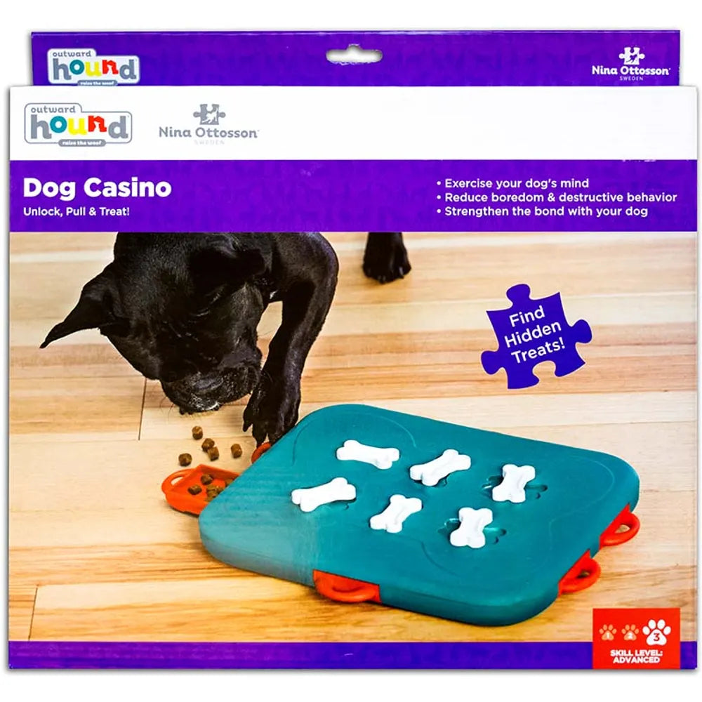 Nina Ottosson Dog Casino Plast – Aktiveringsspel för Hund (Nivå 3) 🧠🎰