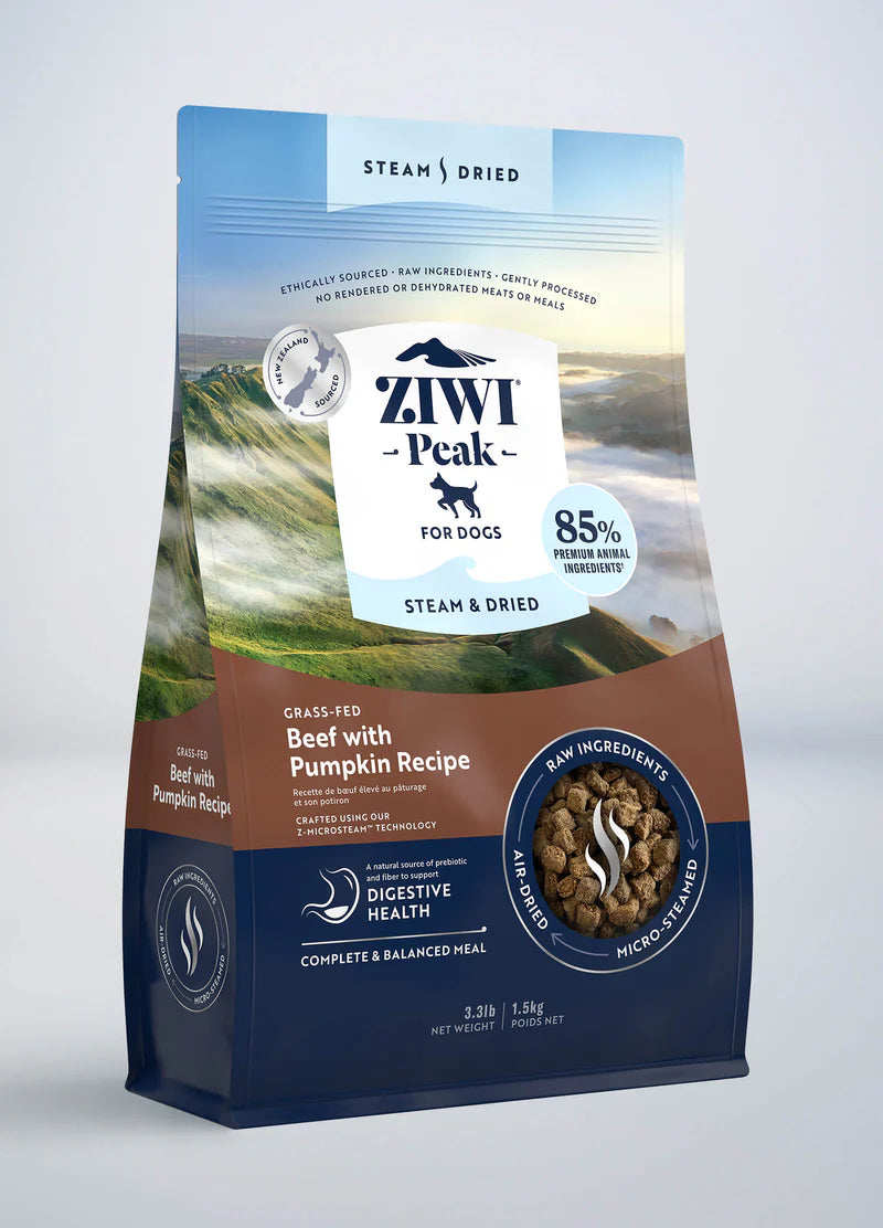 Ziwi Peak Biff & Pumpa – Steam-Dried Superfoder för Hund 🥩🎃