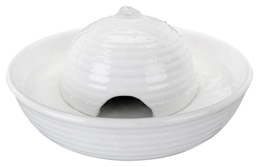Vattenfontän Vital Flow Mini, keramik, 0.8 L – Vit 💧