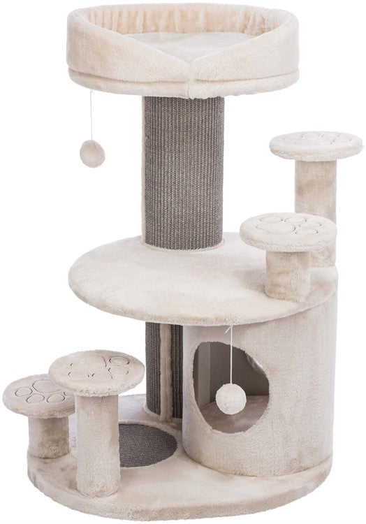 Klösmöbel Emil 96 cm – Seniorvänlig Trappmöbel i Ljusgrå Fluffdesign! 🤍🐾🛋️