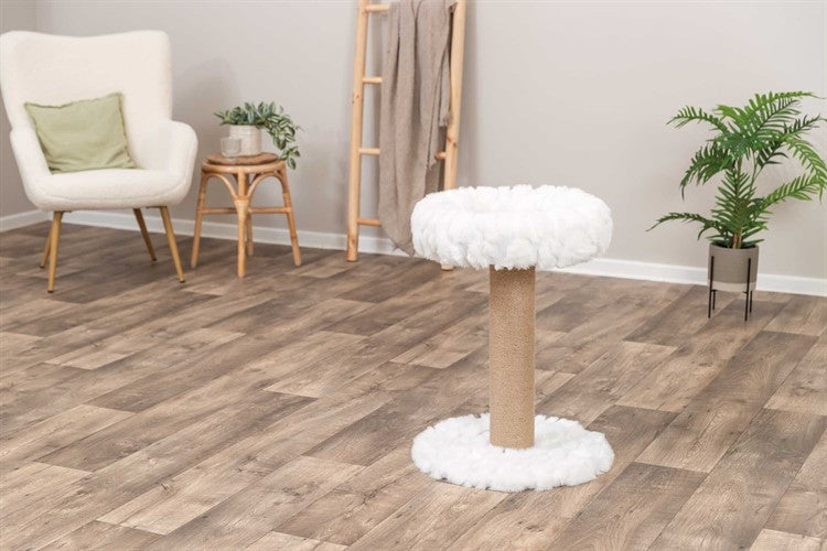 Klösmöbel Mirella 55 cm – Vintervit Dröm med Mjuk Bädd 🐱❄️🛏️
