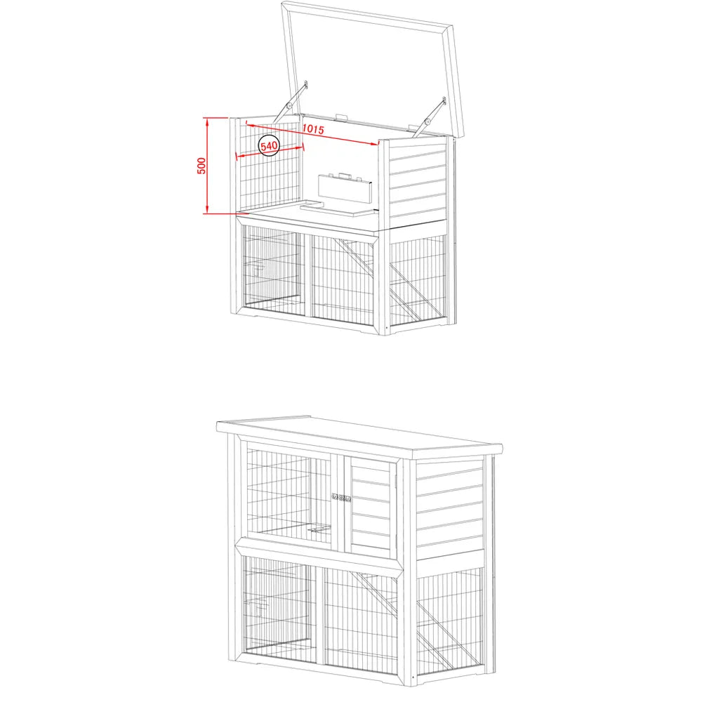 Träbur Ferie XL – 2 Våningar med Ramp 🐇🌸