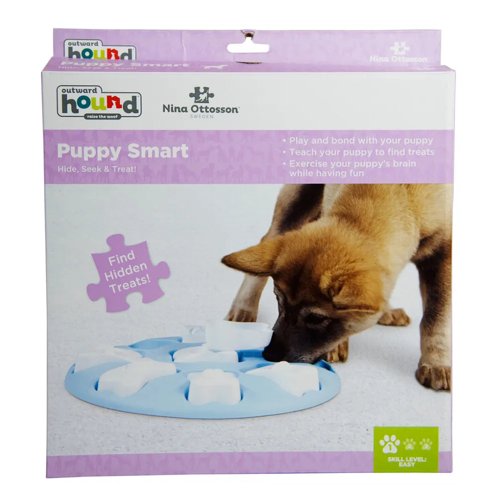 Nina Ottosson Puppy Smart Blå – Aktiveringsspel för Hund (Nivå 1) 🧠🐾