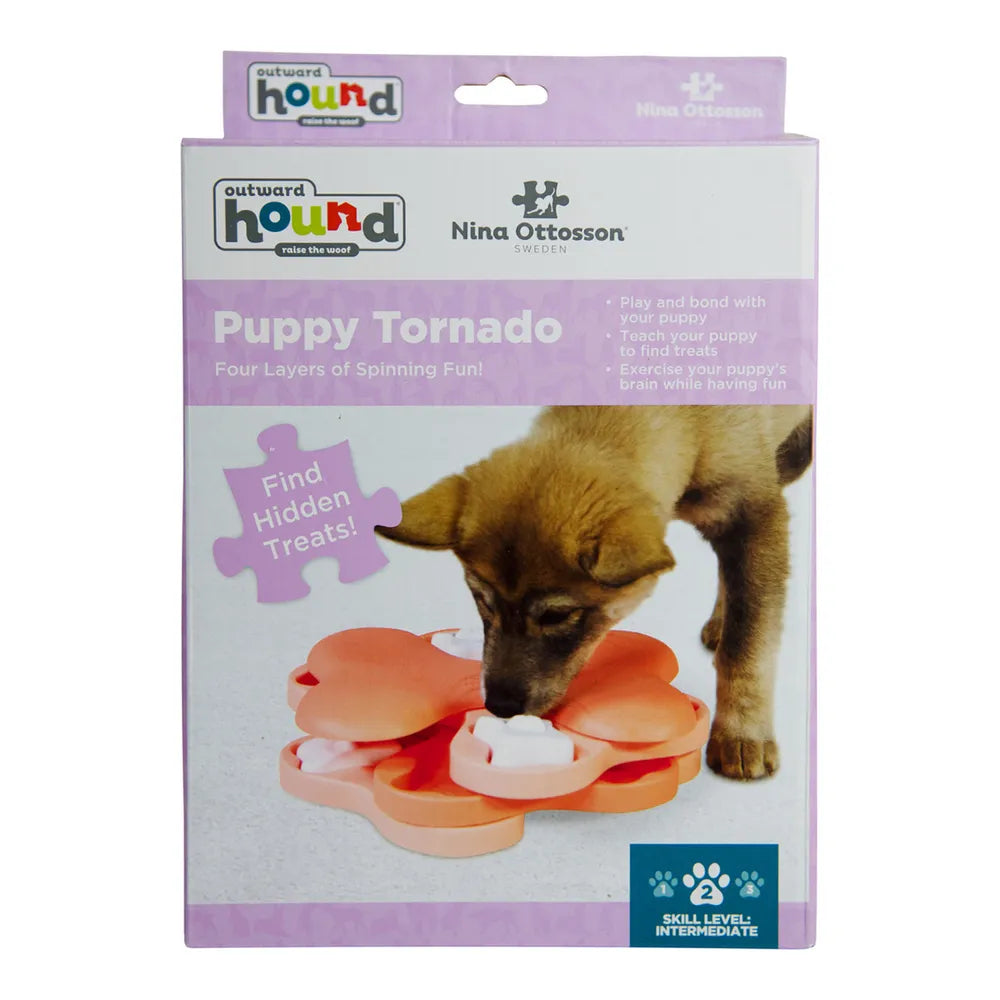 Nina Ottosson Puppy Tornado Rosa – Aktiveringsspel för Hund (Nivå 2) 🧠🎡