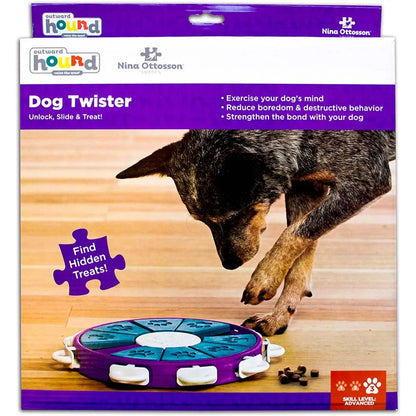 Nina Ottosson Dog Twister Plast – Aktiveringsspel för Hund (Nivå 3) 🧠🔄