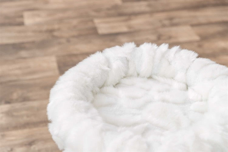 Klösmöbel Mirella 55 cm – Vintervit Dröm med Mjuk Bädd 🐱❄️🛏️
