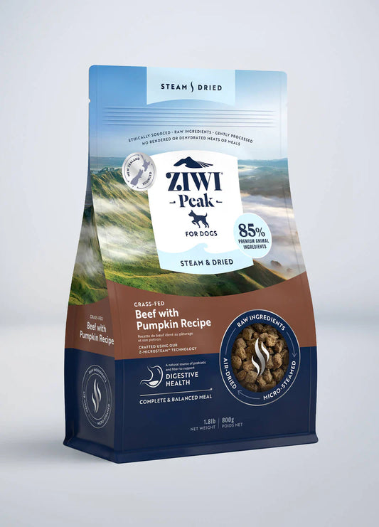 Ziwi Peak Biff & Pumpa – Steam-Dried Superfoder för Hund 🥩🎃
