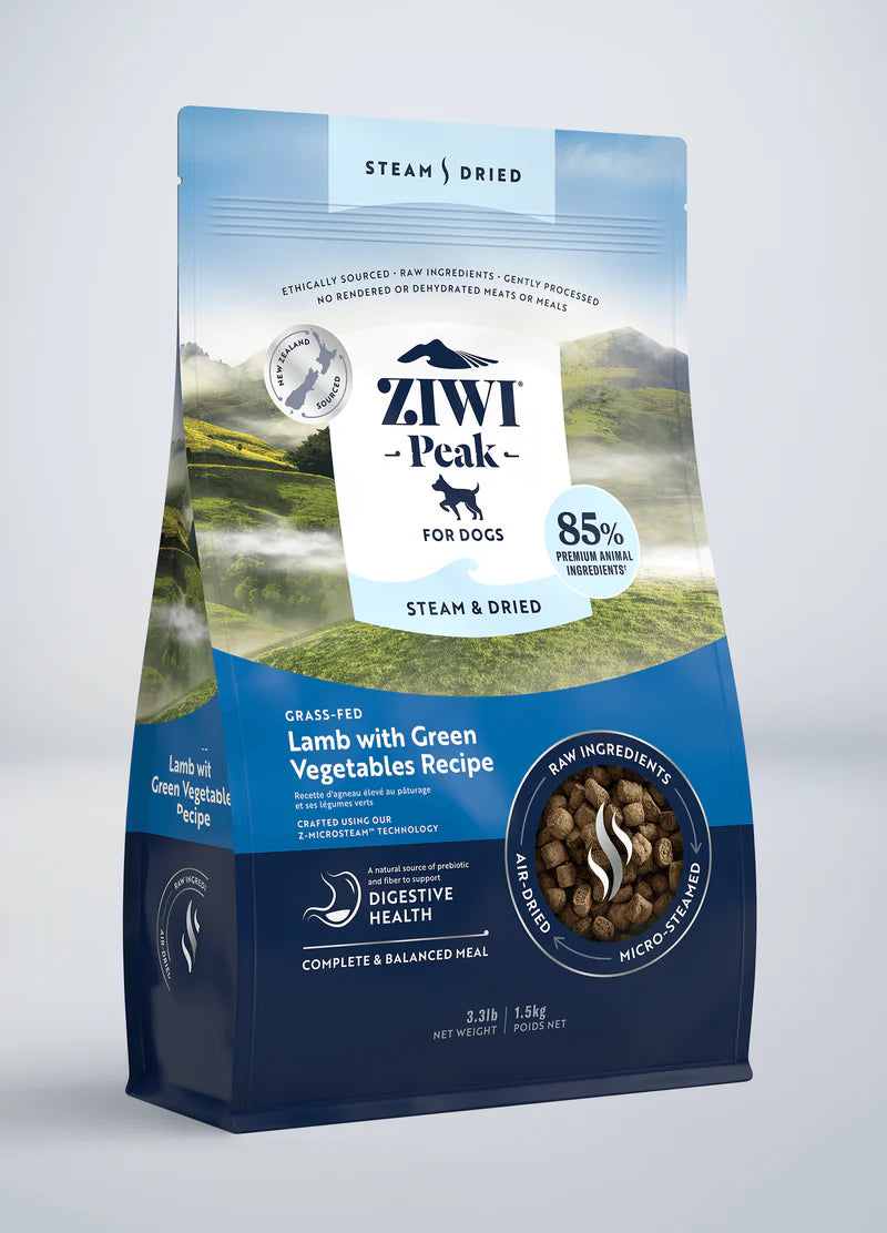 Ziwi Peak Lamm & Gröna Grönsaker – Steam-Dried Superfoder med Grönt Guld 🐑🌿🍃