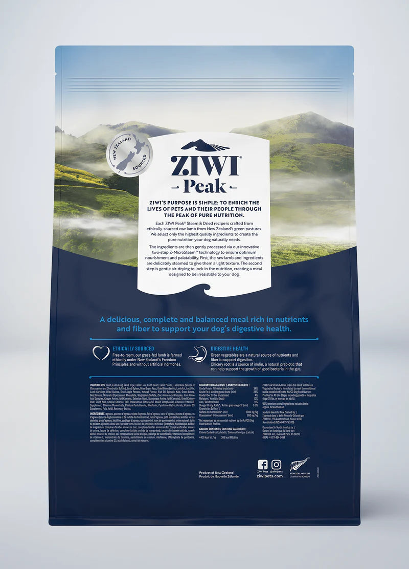 Ziwi Peak Lamm & Gröna Grönsaker – Steam-Dried Superfoder med Grönt Guld 🐑🌿🍃